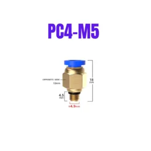 acople racor teflon ptfe pc4-m5 conector neumático para extrusor bowden