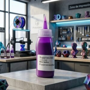 Pintura automotriz fluorescente color morado 30ml frasco poliéster