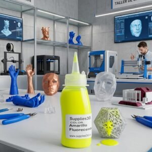 Pintura fluorescente automotriz color amarillo 30ml en poliéster