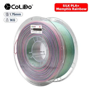 Bobina de filamento PLA silk 1.75mm Memphis Rainbow 1kg con degradado multicolor